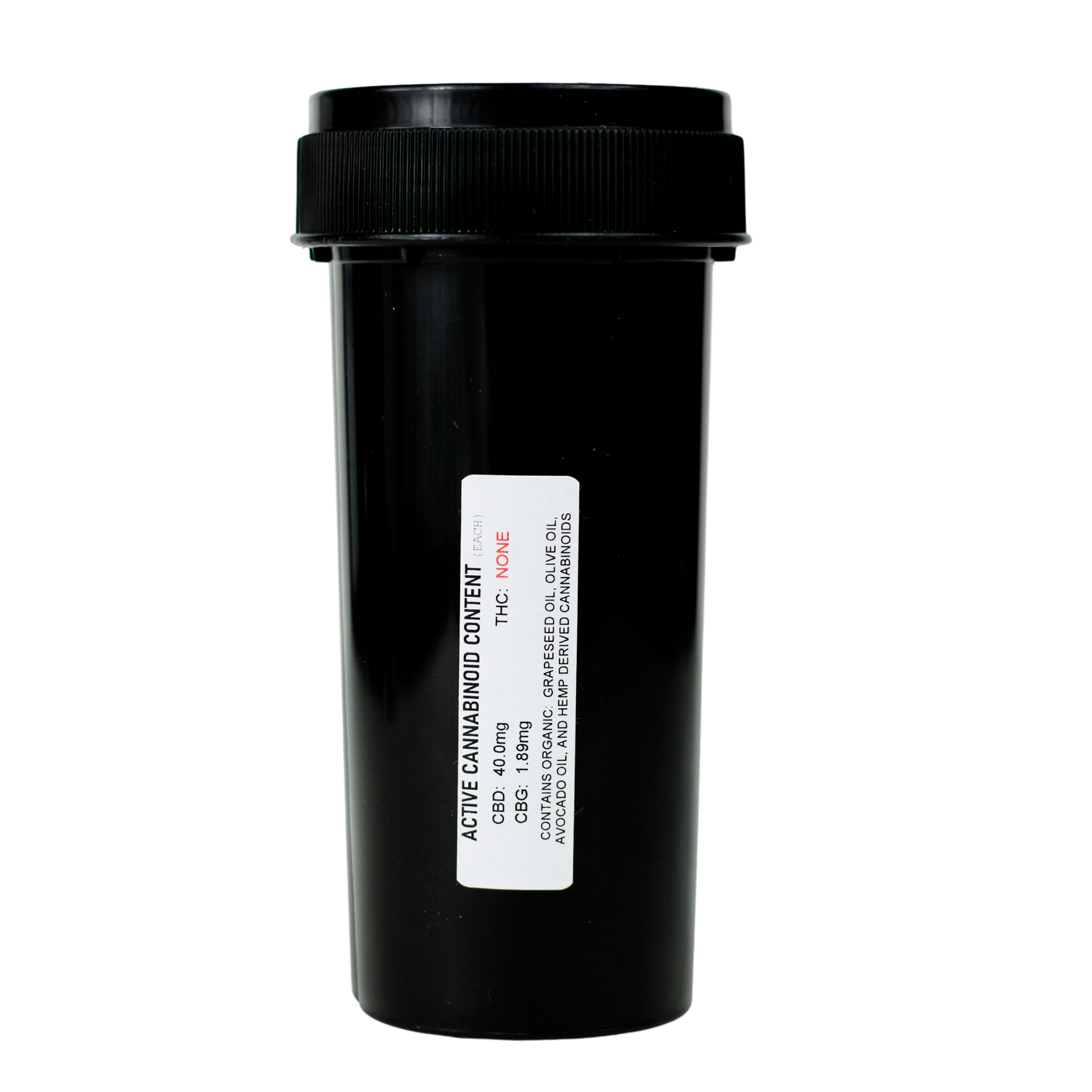 large black pill bottle of capsules